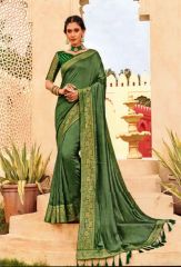 Cadmium-green Fancy Saree