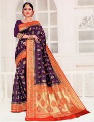 Wine Color Silk Party Wear For Her