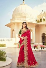 Red Color Party wear Designer Saree