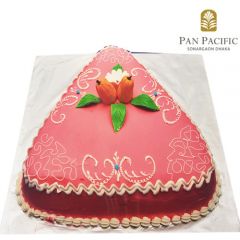 Strawberry shaped fondant cake