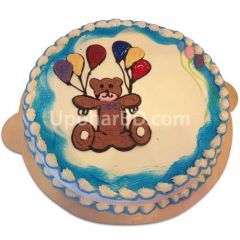 Cake with creamy teddy and balloons