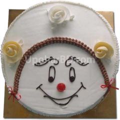 Smiley face cake with roses