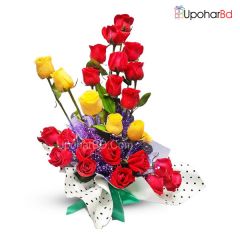 Luxury Bouquet Of Red And Yellow Roses