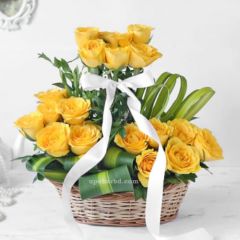Yellow Roses in Basket