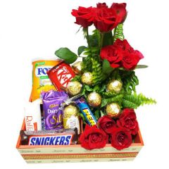 Flower Basket With Mouth-watering Chocolates