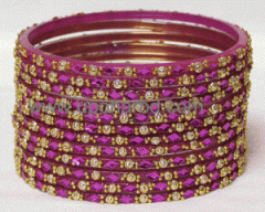Purple colour churi with glitter