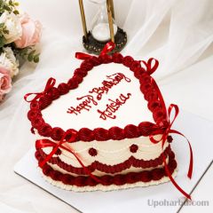 Red Vintage Heart Cake