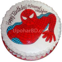 Spider man shaped cake